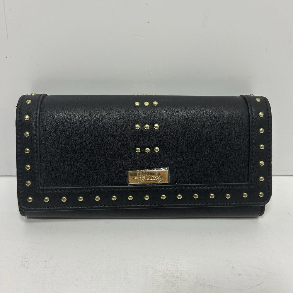 Harrods Black Wallet with Gold Studs***please read***